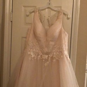 Ivory Champagne with rose gold sparkles- size 12